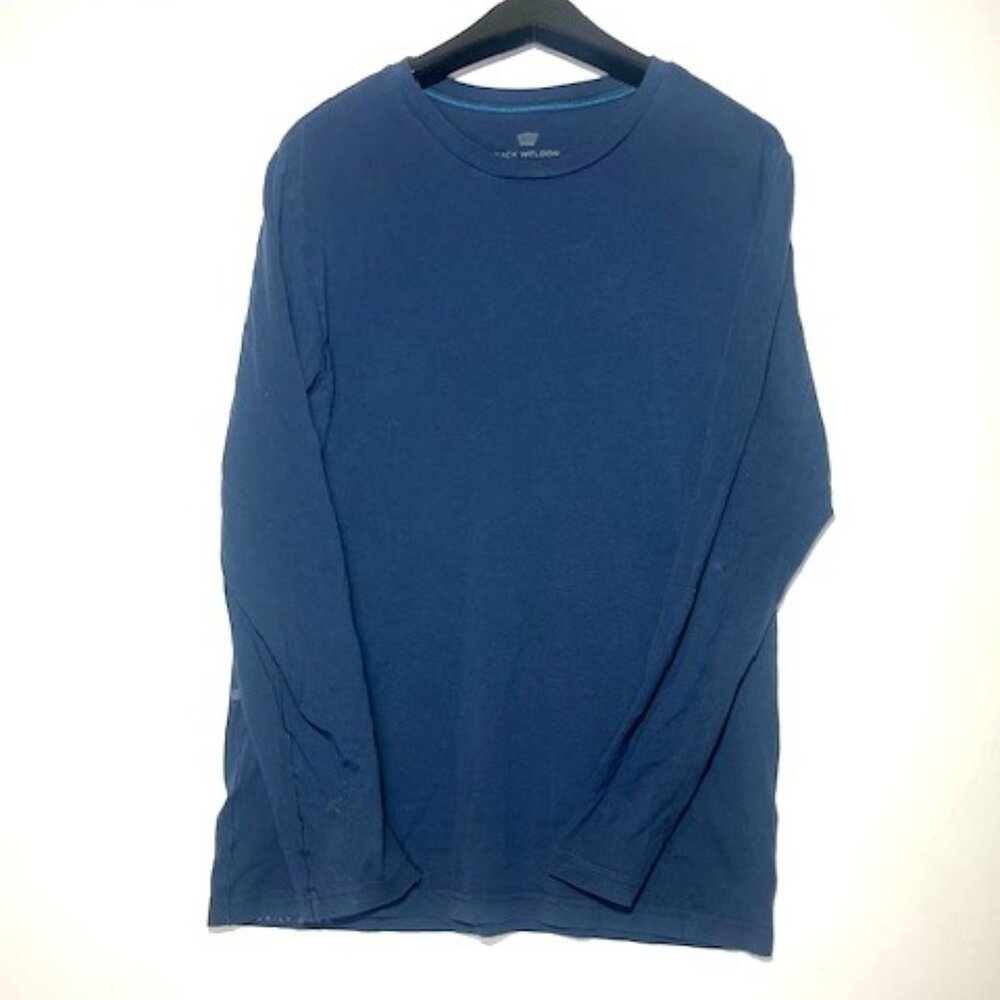 Mack‎ Weldon Men Medium Blue Navy Long Sleeve Lightweight Pima Cotton Shirt Sz M